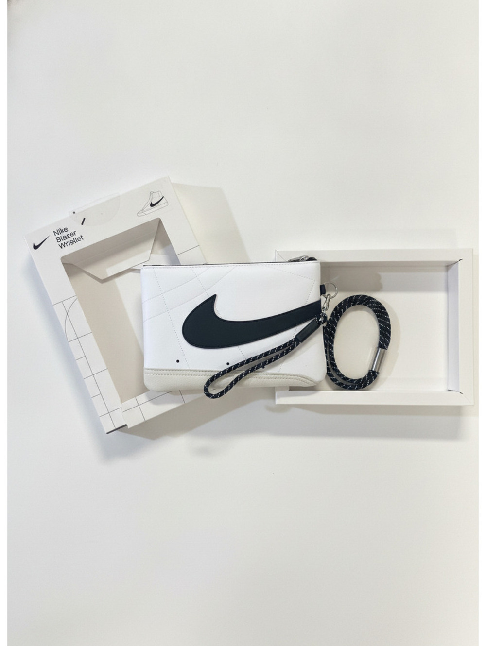 Nike Blazer Wristlet White with Black Swoosh